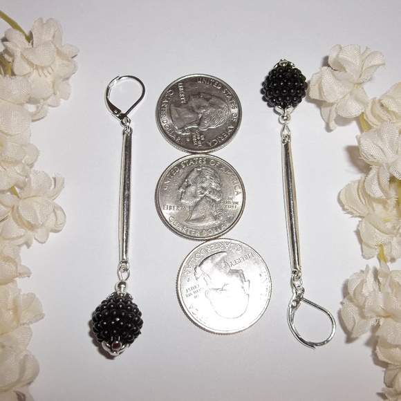 Extra Long Black & Silver Earrings Set Jewelry Trendy Gift Idea For Her NWT 4884 - Picture 8 of 10